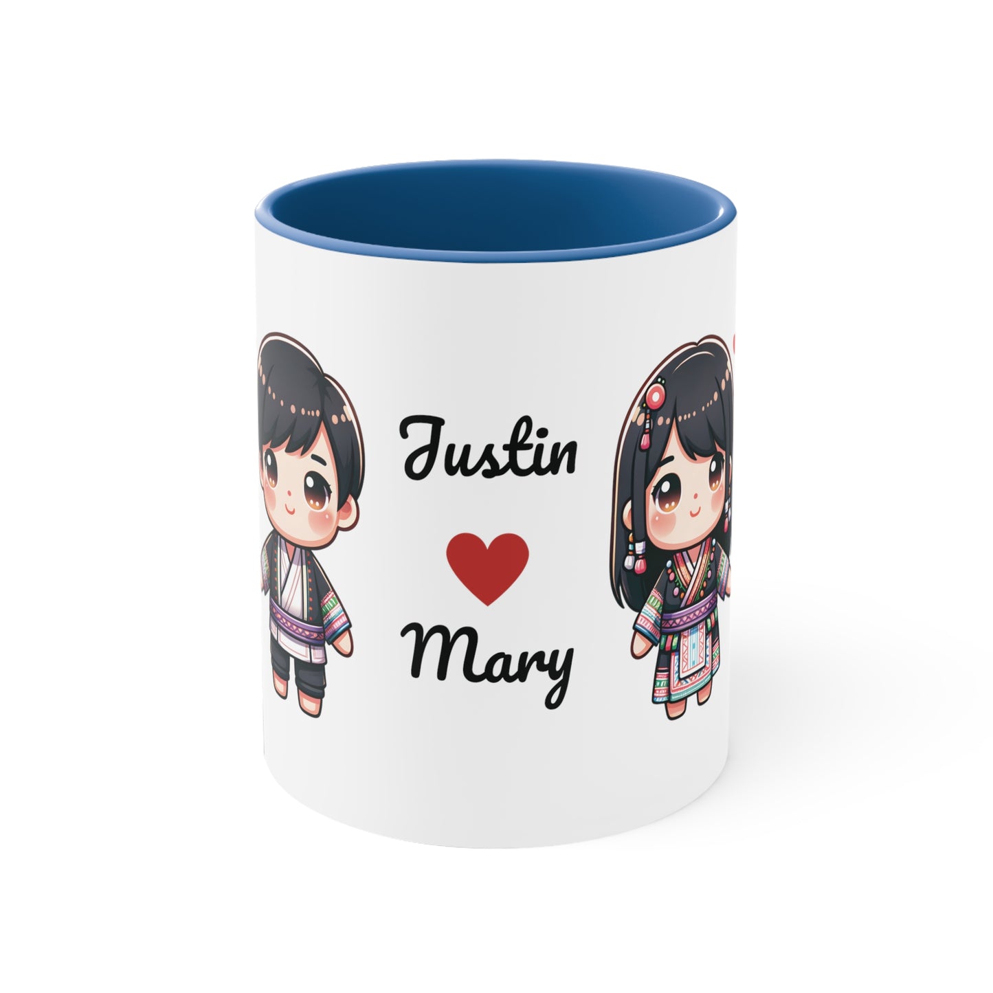 Hmong Couple Colorful Collection 6 Personalized Cute - Custom Accent Coffee Mug, 11oz