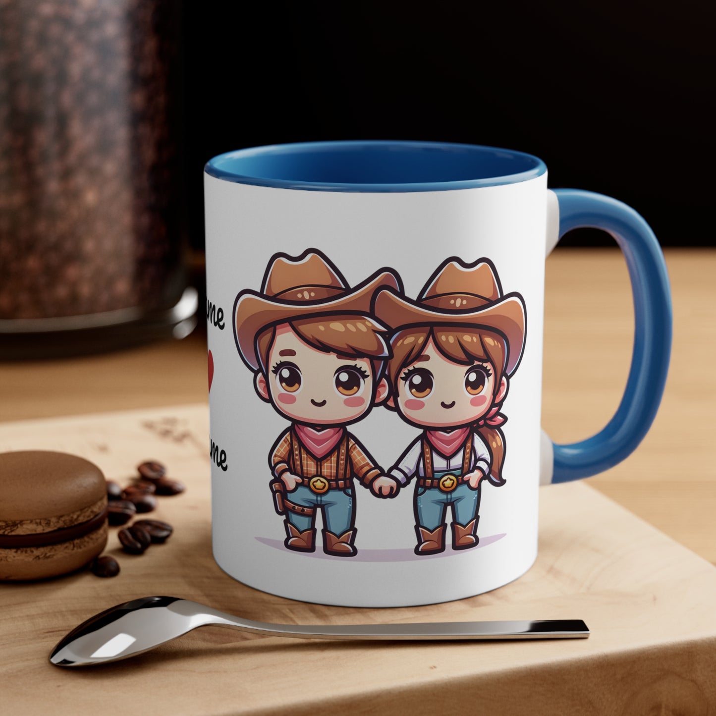 Cowboy Couple Collection 2 Personalized Cute - Custom Accent Coffee Mug, 11oz