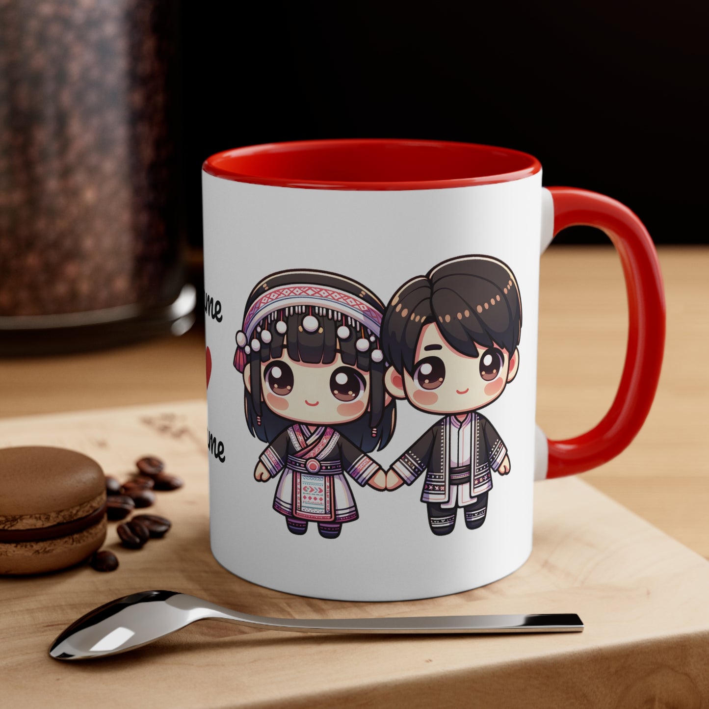 Hmong Couple Traditional Hmong Clothes Collection 2 Personalized Cute - Custom Accent Coffee Mug, 11oz