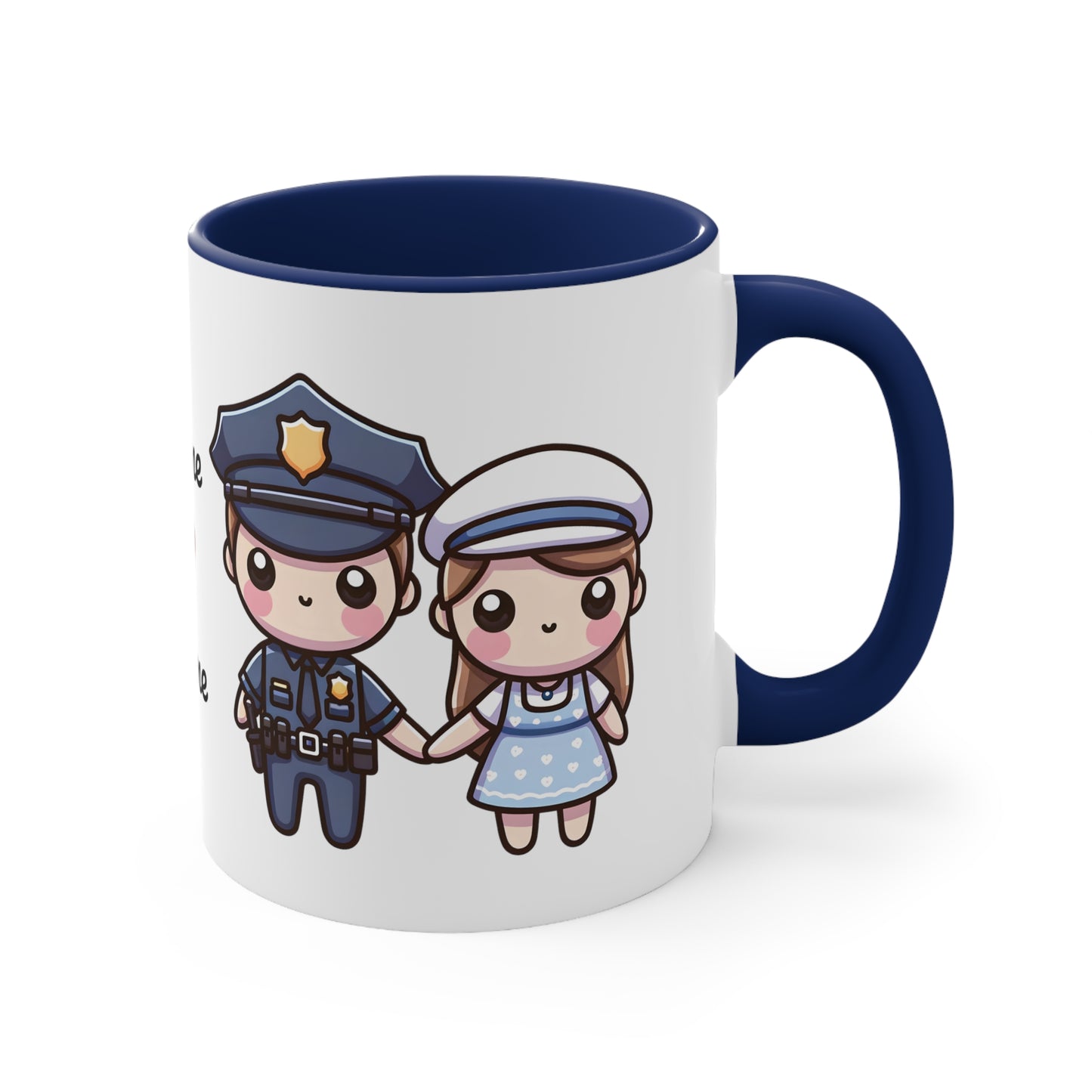 Policeman Couple Collection 3 Personalized Cute - Custom Accent Coffee Mug, 11oz