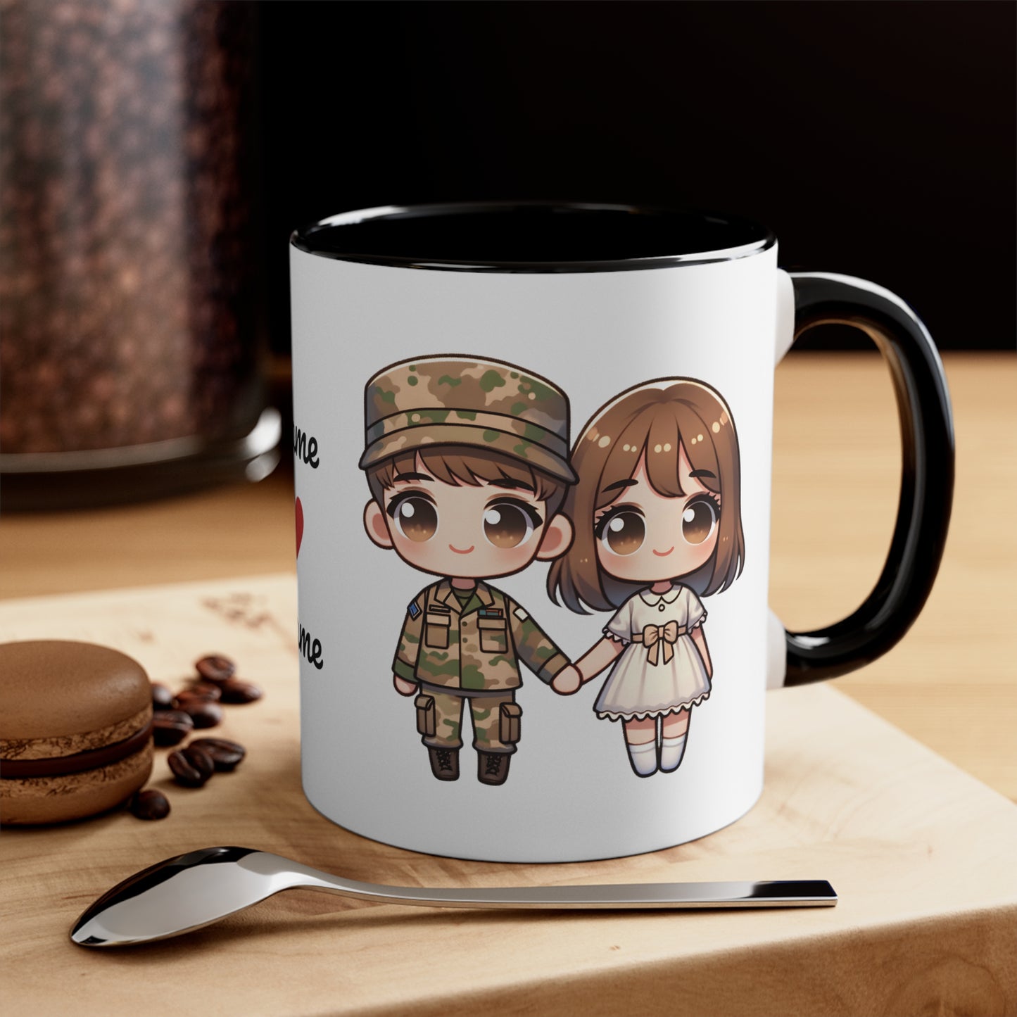 Army Couple Collection 1 Personalized Cute - Custom Accent Coffee Mug, 11oz