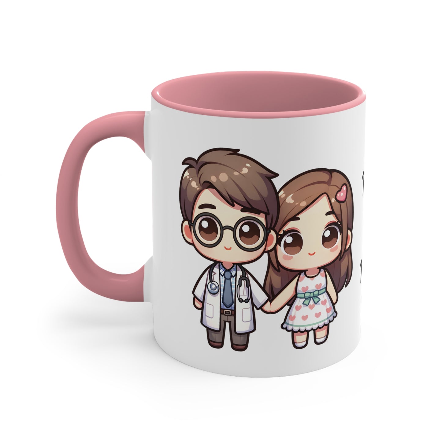 Doctor Couple Collection 2 Personalized Cute - Custom Accent Coffee Mug, 11oz