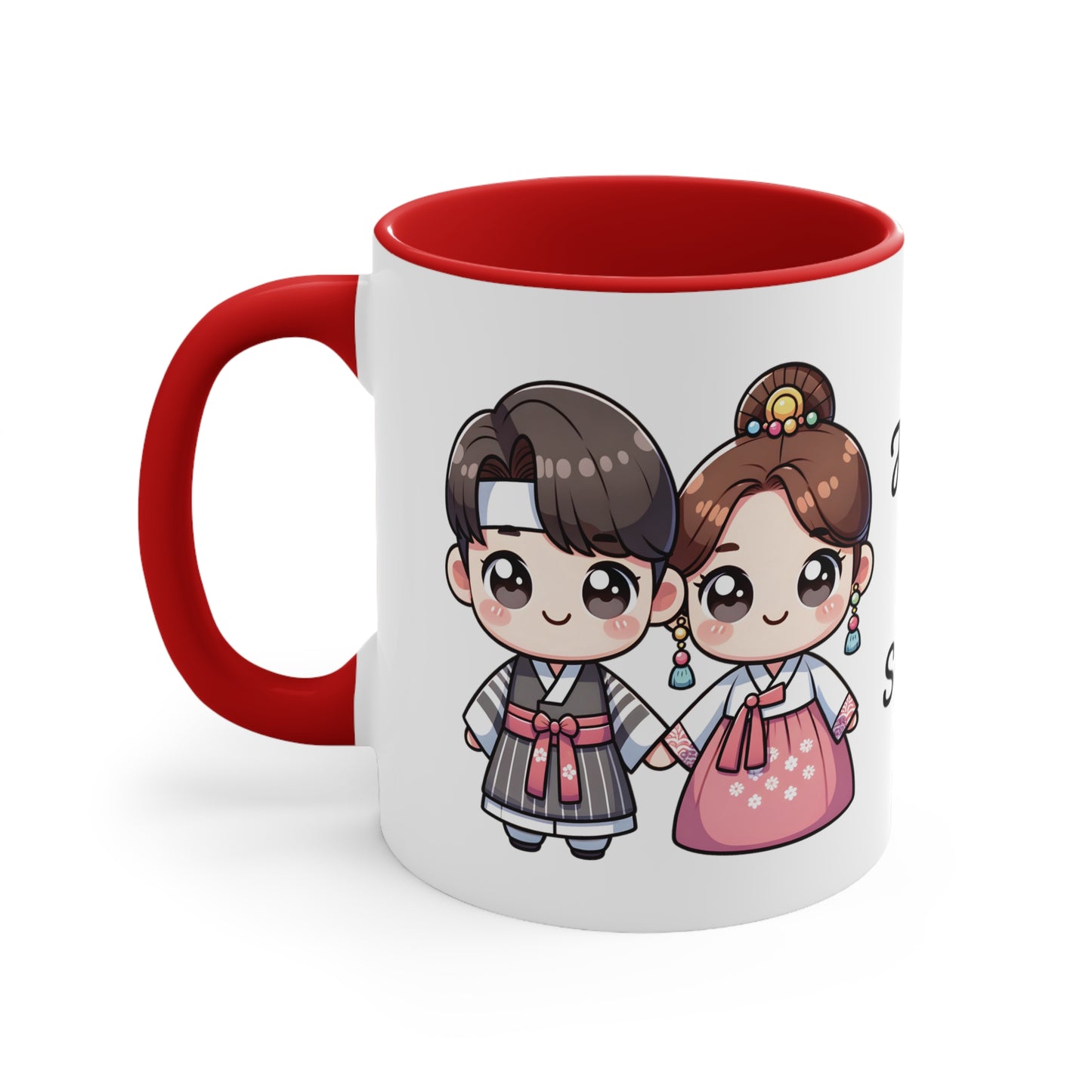 Korean Couple in Korean Clothes Collection 8 Personalized Cute - Custom Accent Coffee Mug, 11oz