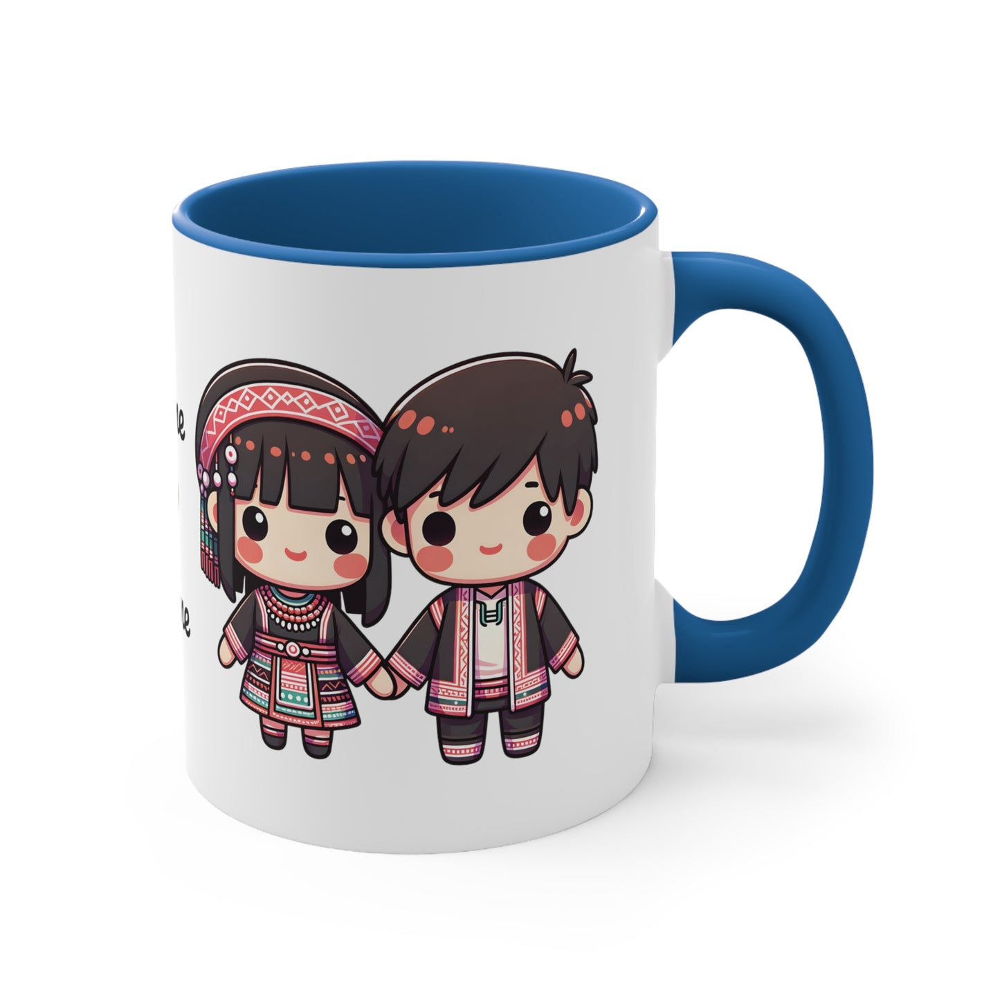 Hmong Couple Traditional Hmong Clothes Collection 4 Personalized Cute - Custom Accent Coffee Mug, 11oz