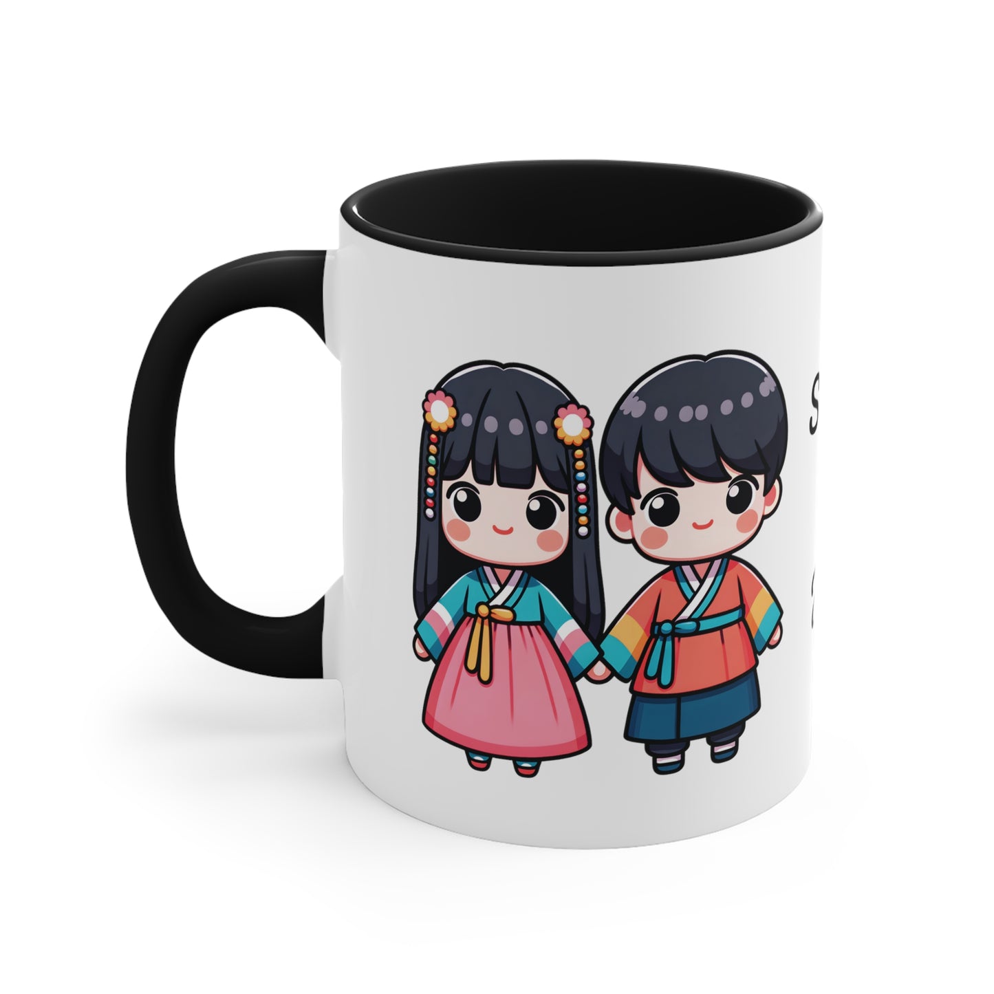 Korean Couple in Korean Clothes Collection 10 Personalized Cute - Custom Accent Coffee Mug, 11oz