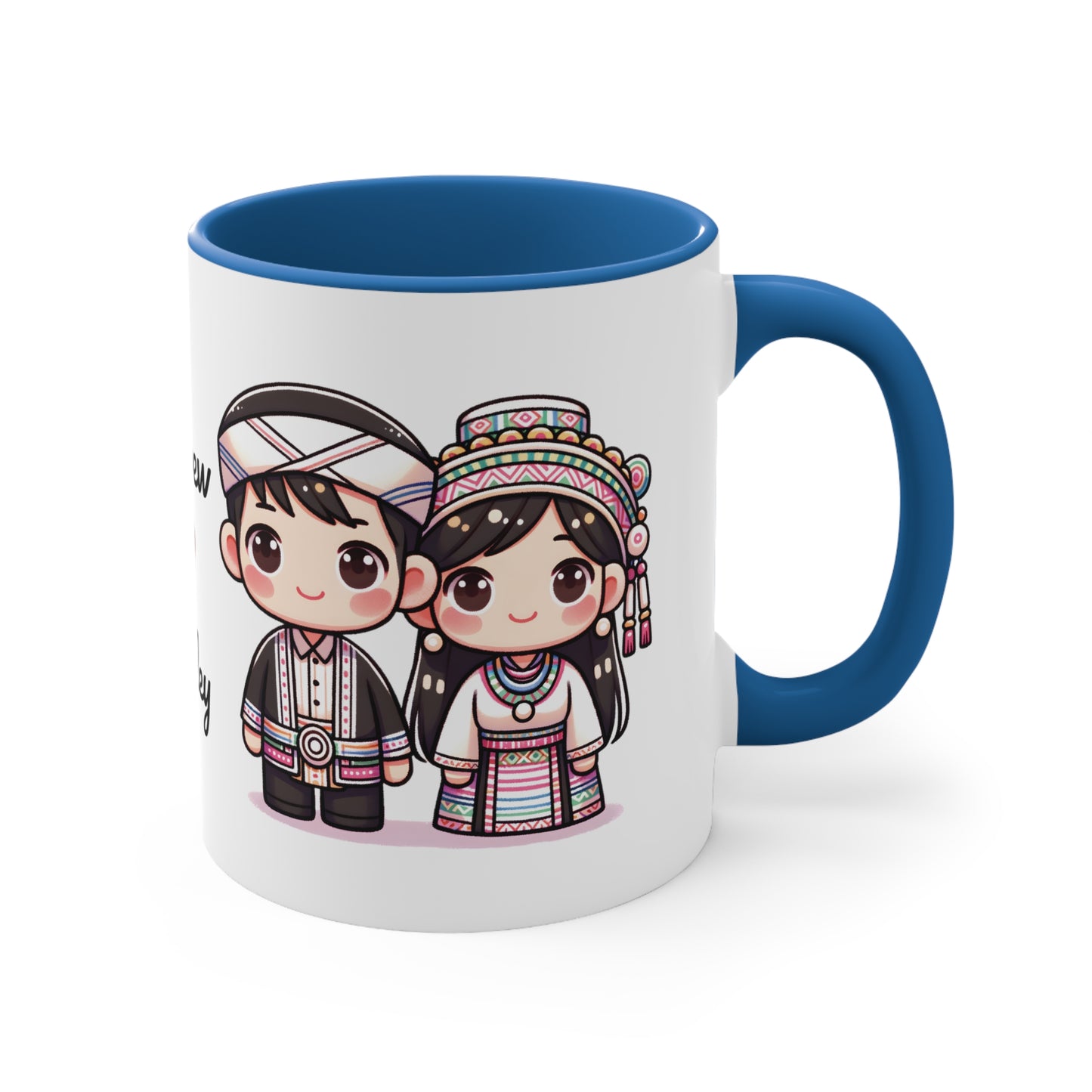 Hmong Couple Colorful Collection 3 Personalized Cute - Custom Accent Coffee Mug, 11oz