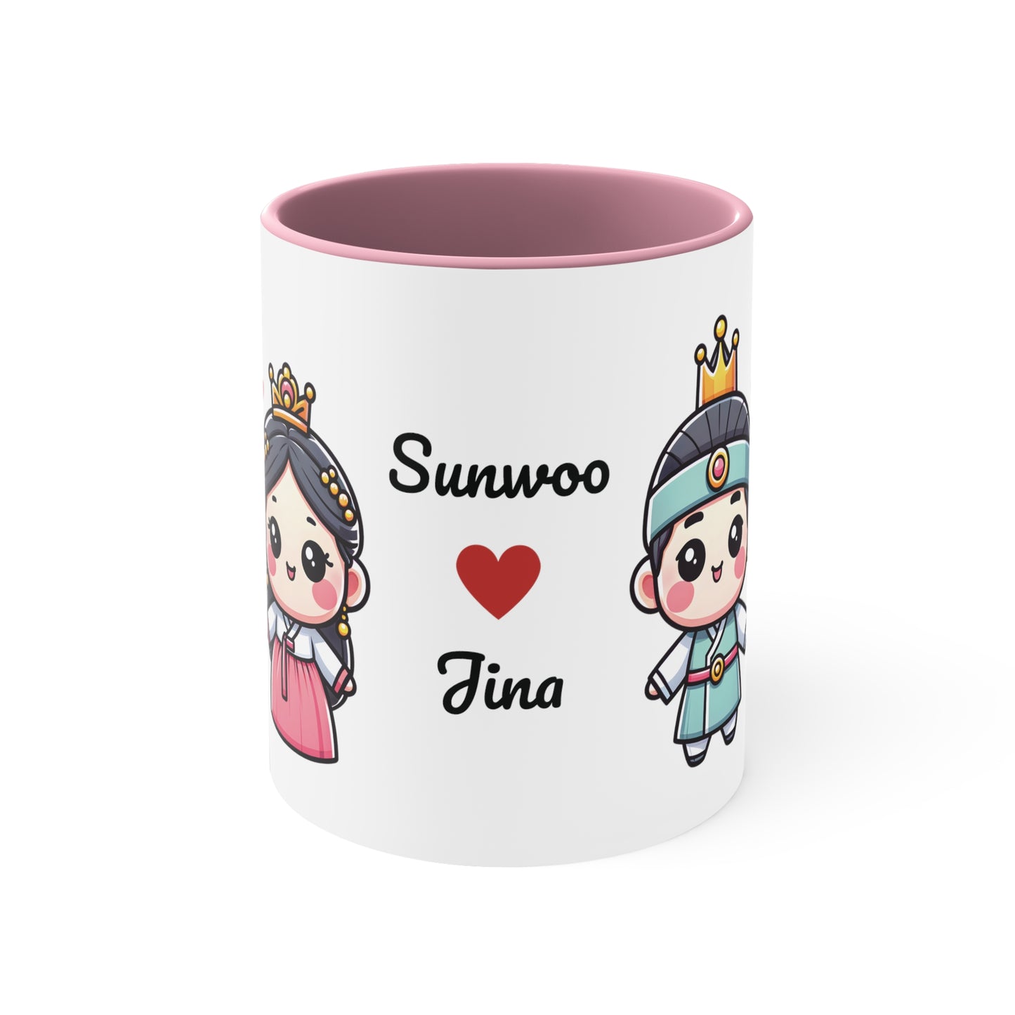 Korean Couple in Korean Clothes Collection 9 Personalized Cute - Custom Accent Coffee Mug, 11oz