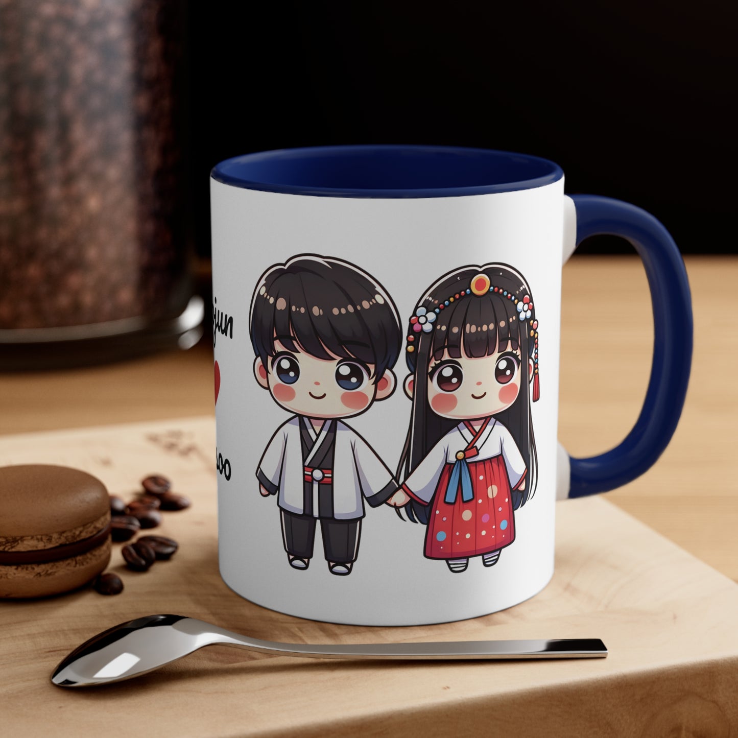 Korean Couple in Korean Clothes Collection 6 Personalized Cute - Custom Accent Coffee Mug, 11oz