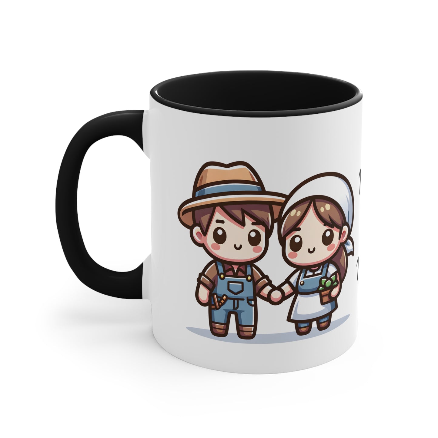 Farmer Couple Collection 5 Personalized Cute - Custom Accent Coffee Mug, 11oz