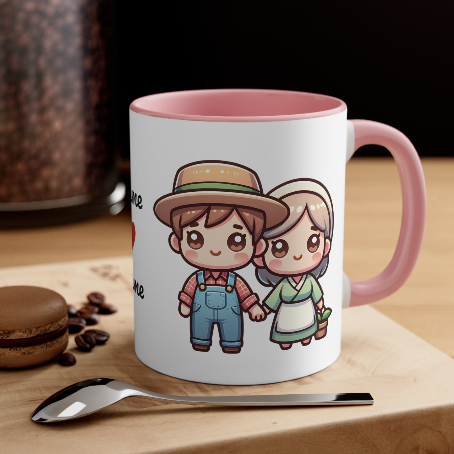 Farmer Couple Collection 7 Personalized Cute - Custom Accent Coffee Mug, 11oz