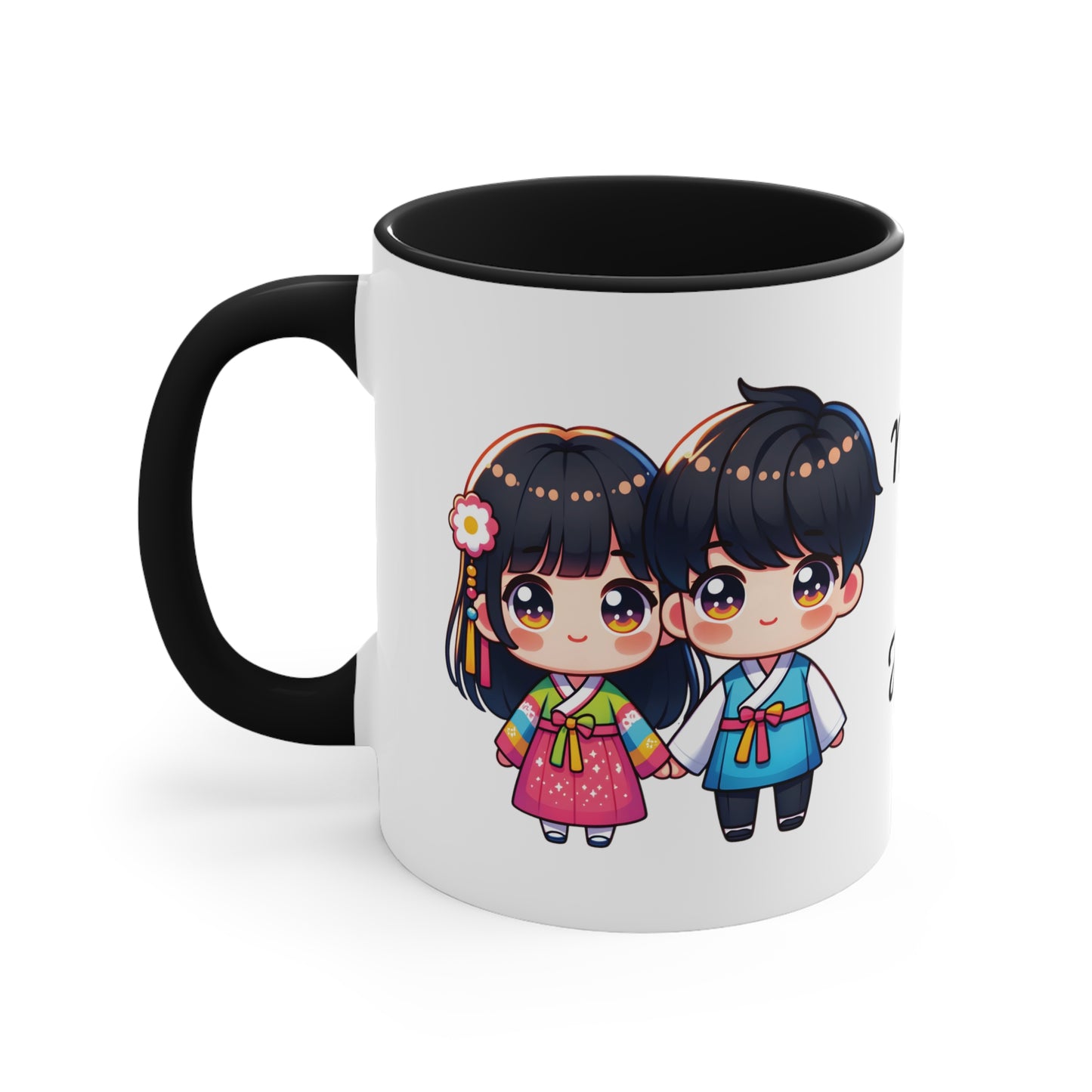 Korean Couple in Korean Clothes Collection 2 Personalized Cute - Custom Accent Coffee Mug, 11oz