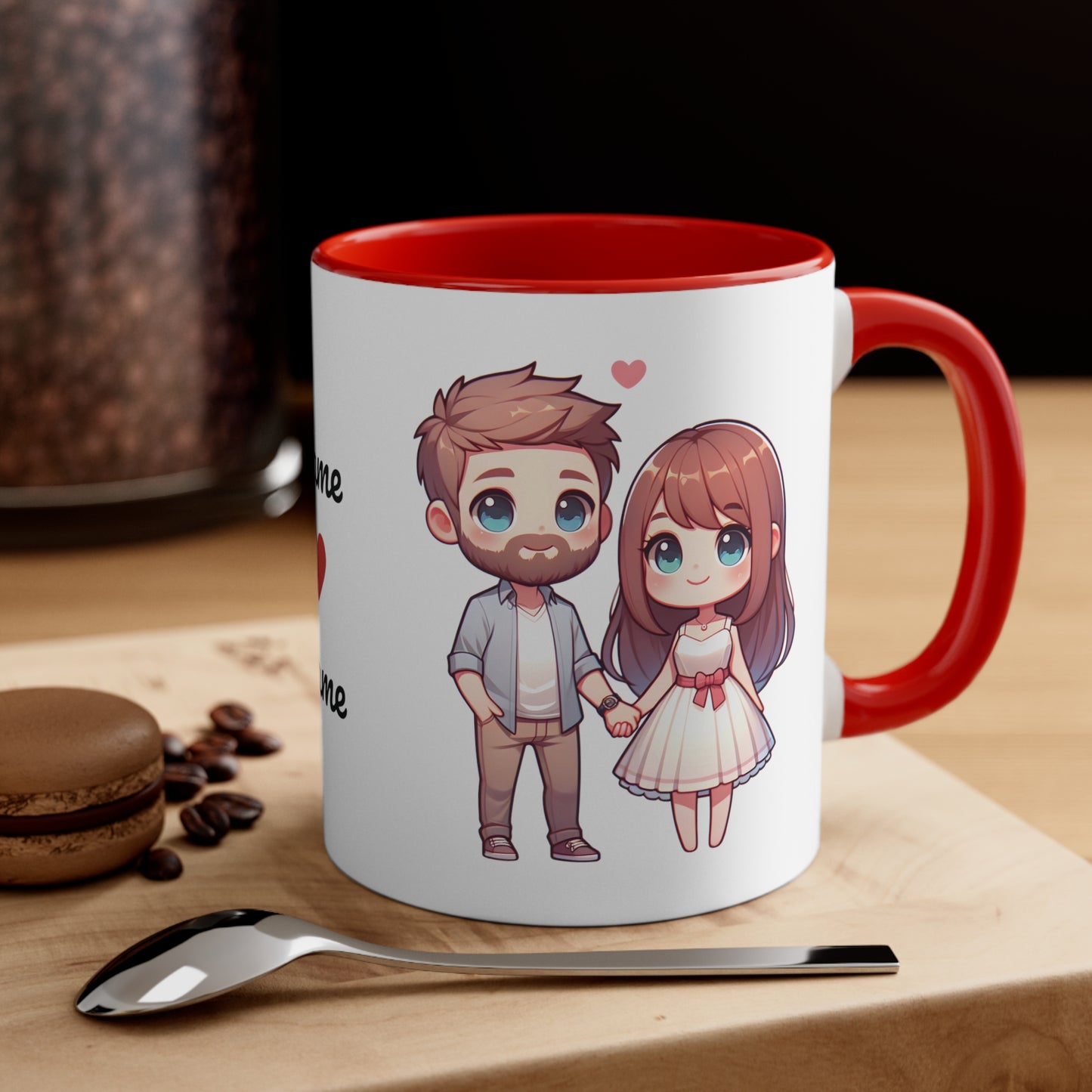 Beardman Couple Collection 3 Personalized Cute - Custom Accent Coffee Mug, 11oz