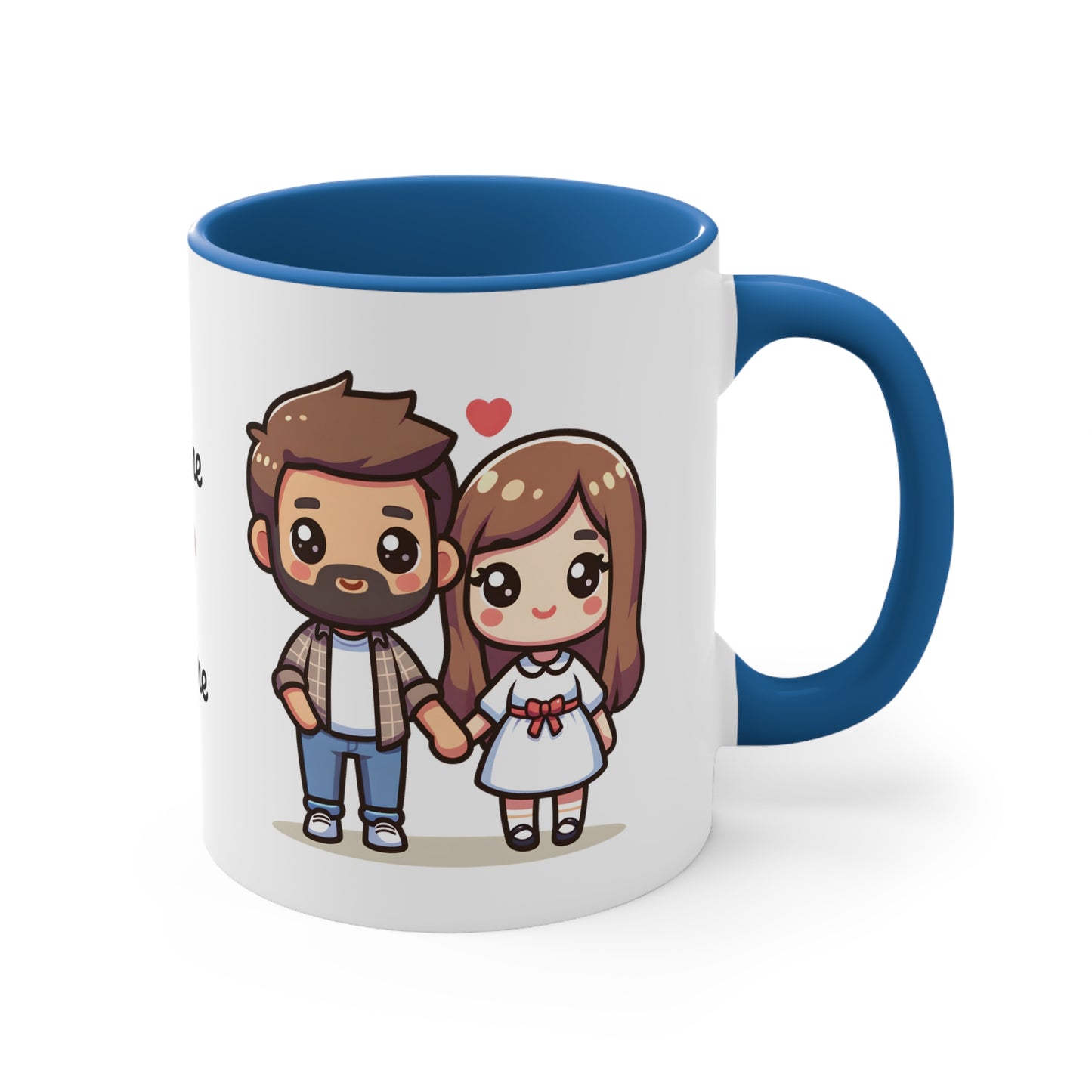 Beardman Couple Collection 1 Personalized Cute - Custom Accent Coffee Mug, 11oz