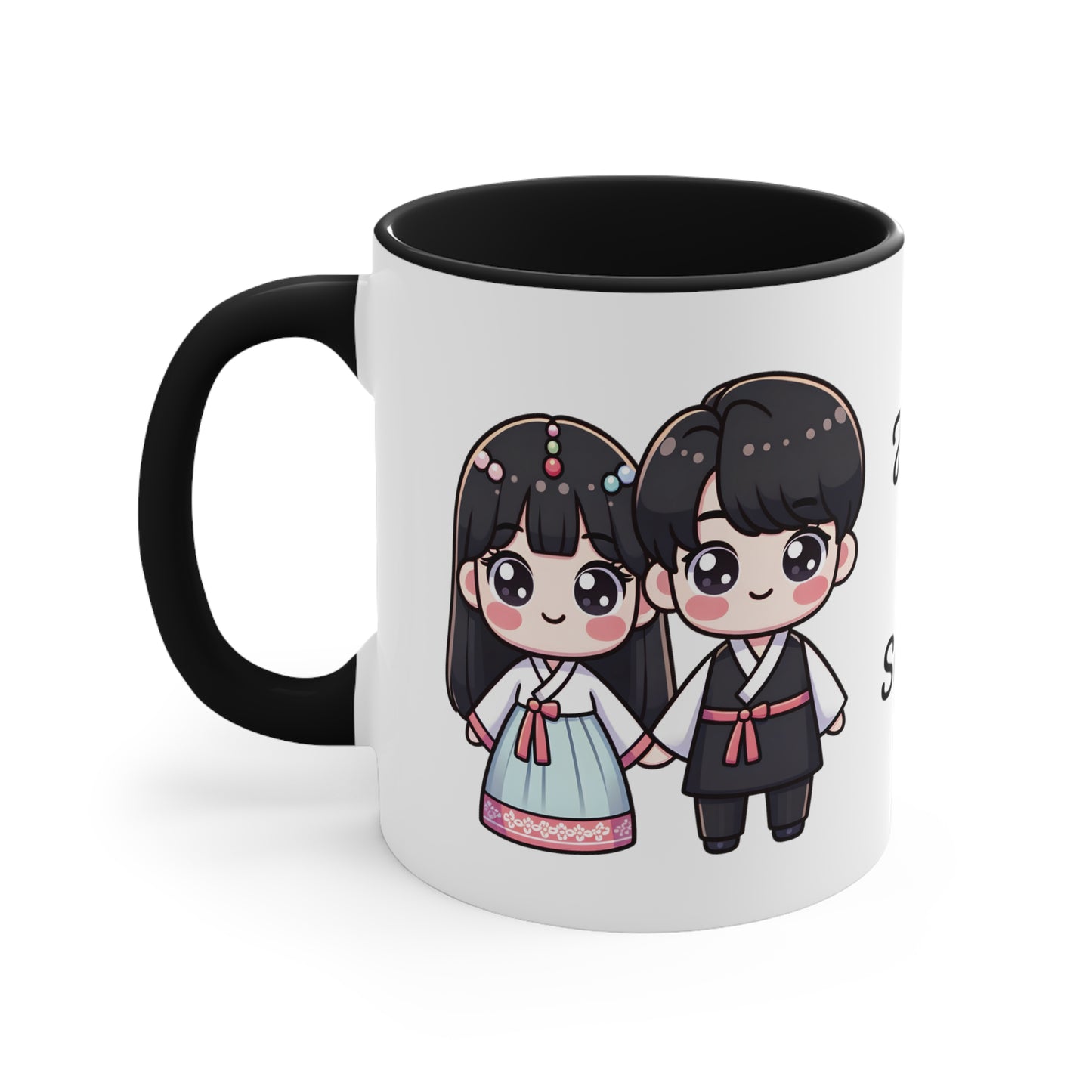 Korean Couple in Korean Clothes Collection 7 Personalized Cute - Custom Accent Coffee Mug, 11oz