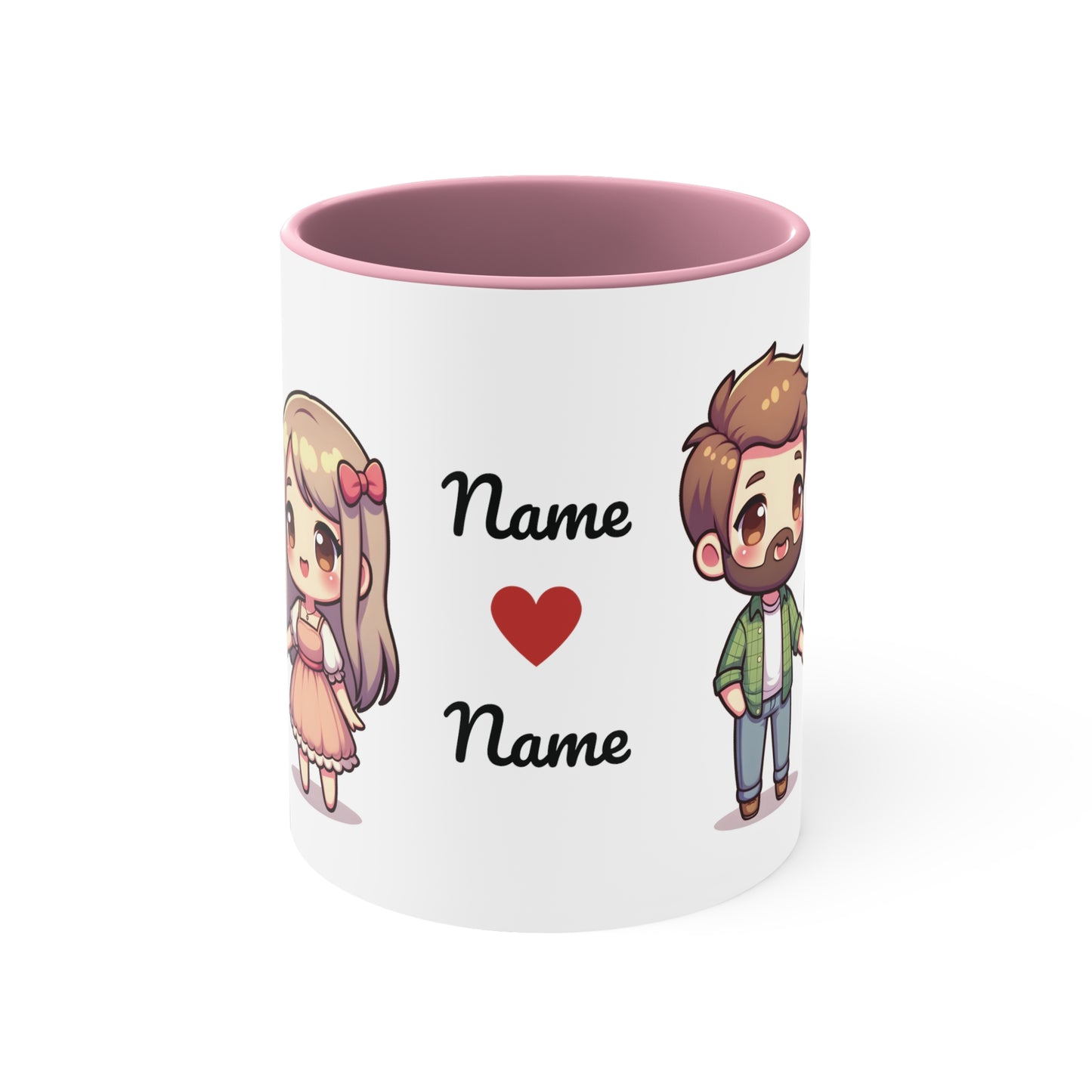 Beardman Couple Collection 2 Personalized Cute - Custom Accent Coffee Mug, 11oz