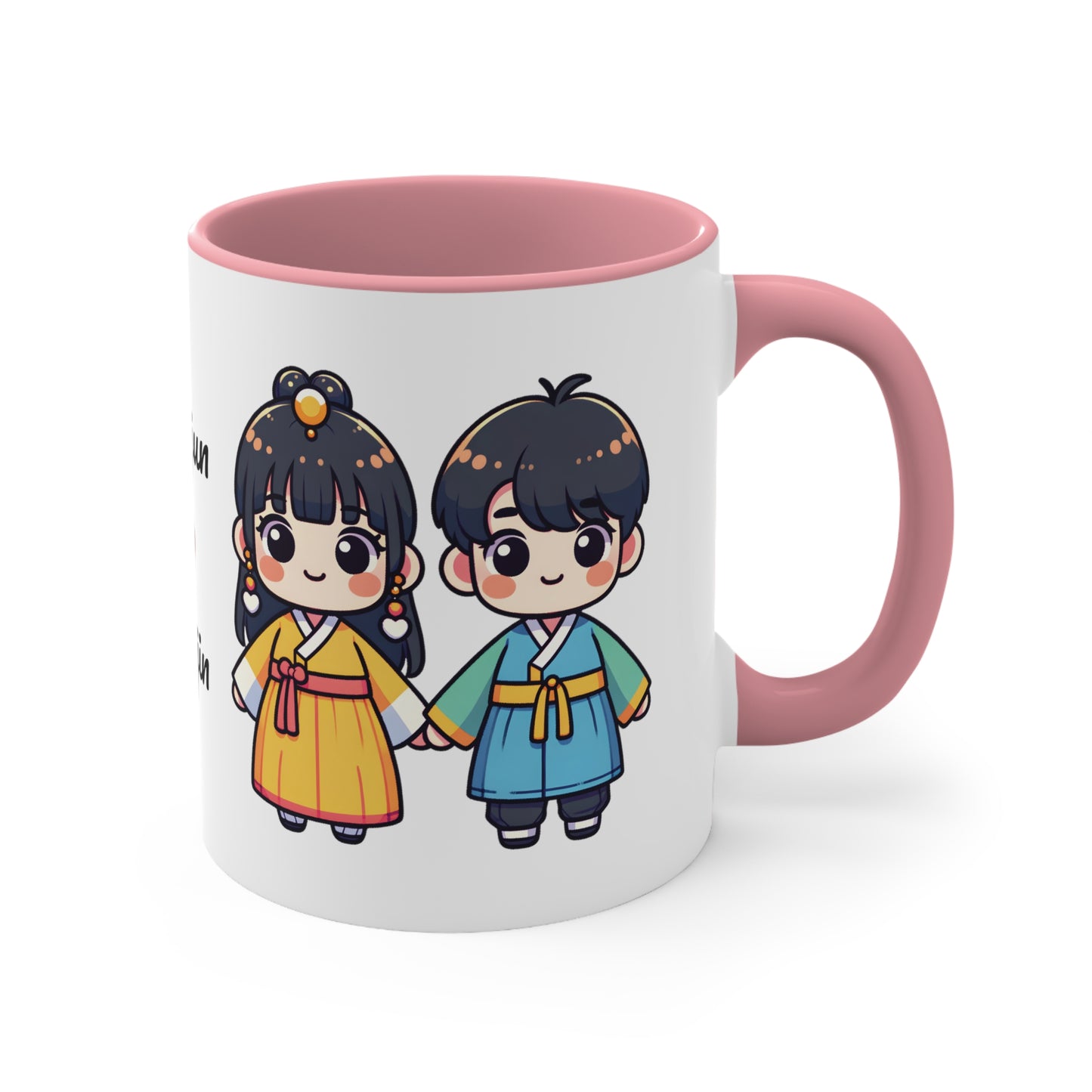 Korean Couple in Korean Clothes Collection 5 Personalized Cute - Custom Accent Coffee Mug, 11oz