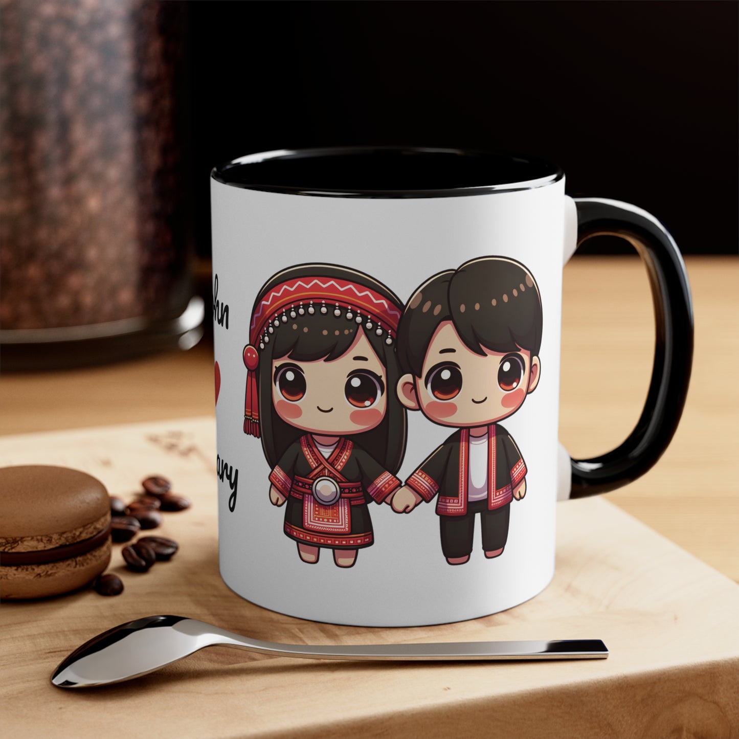 Hmong Couple Red Collection 1 Personalized Cute - Custom Accent Coffee Mug, 11oz