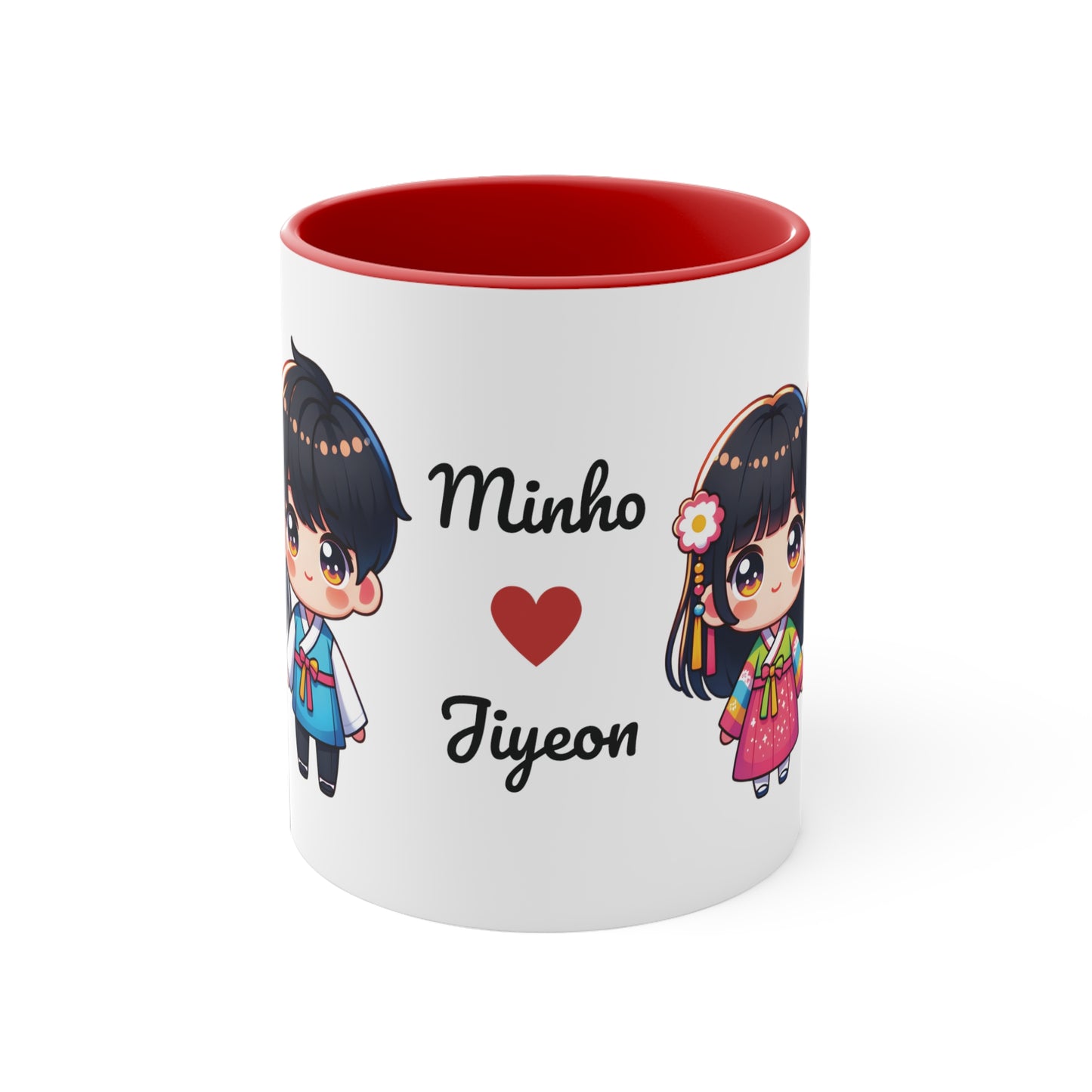 Korean Couple in Korean Clothes Collection 2 Personalized Cute - Custom Accent Coffee Mug, 11oz