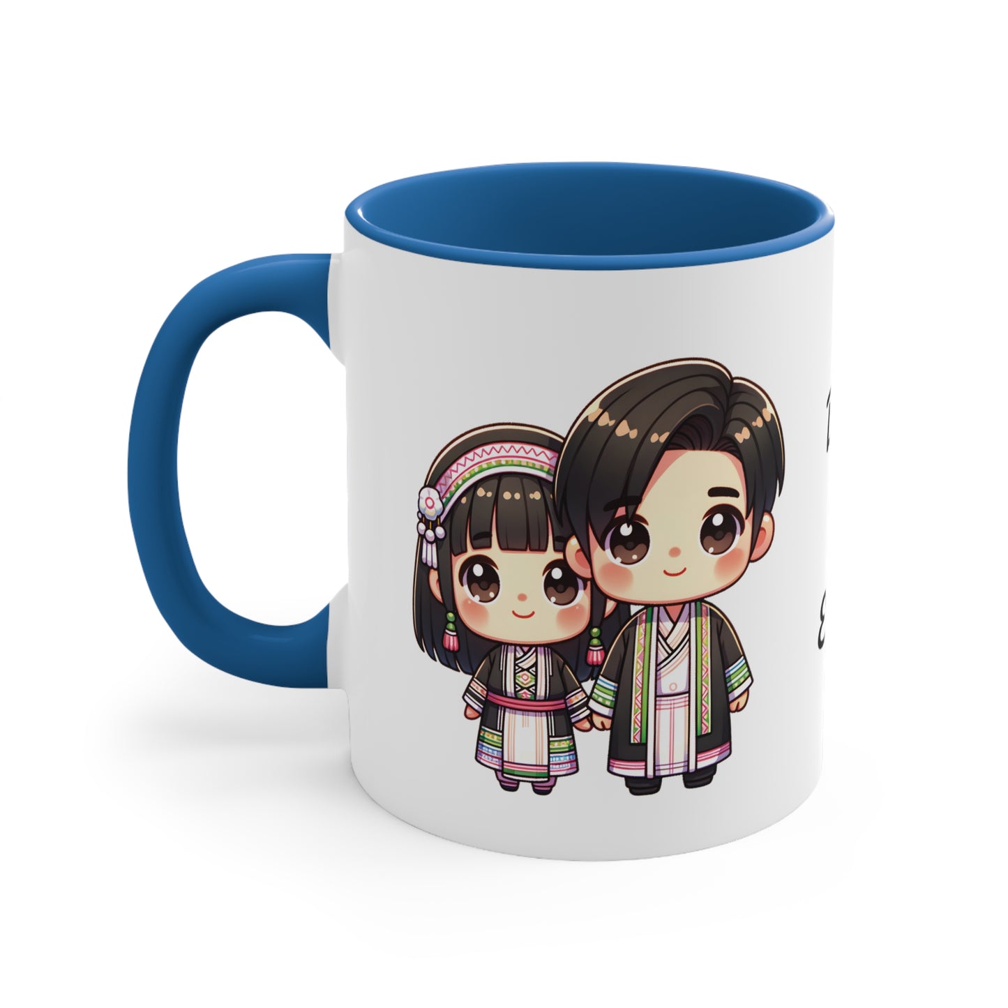 Hmong Couple Colorful Collection 6 Personalized Cute - Custom Accent Coffee Mug, 11oz