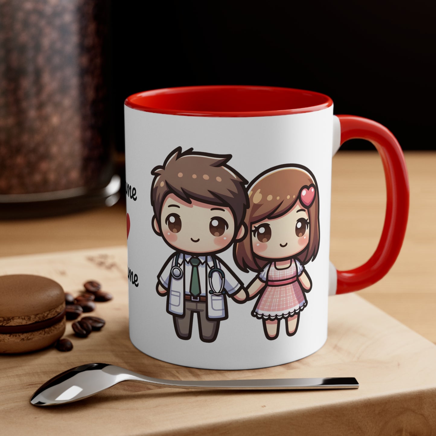 Doctor Couple Collection 1 Personalized Cute - Custom Accent Coffee Mug, 11oz