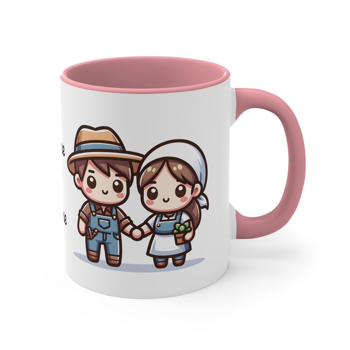 Farmer Couple Collection 5 Personalized Cute - Custom Accent Coffee Mug, 11oz