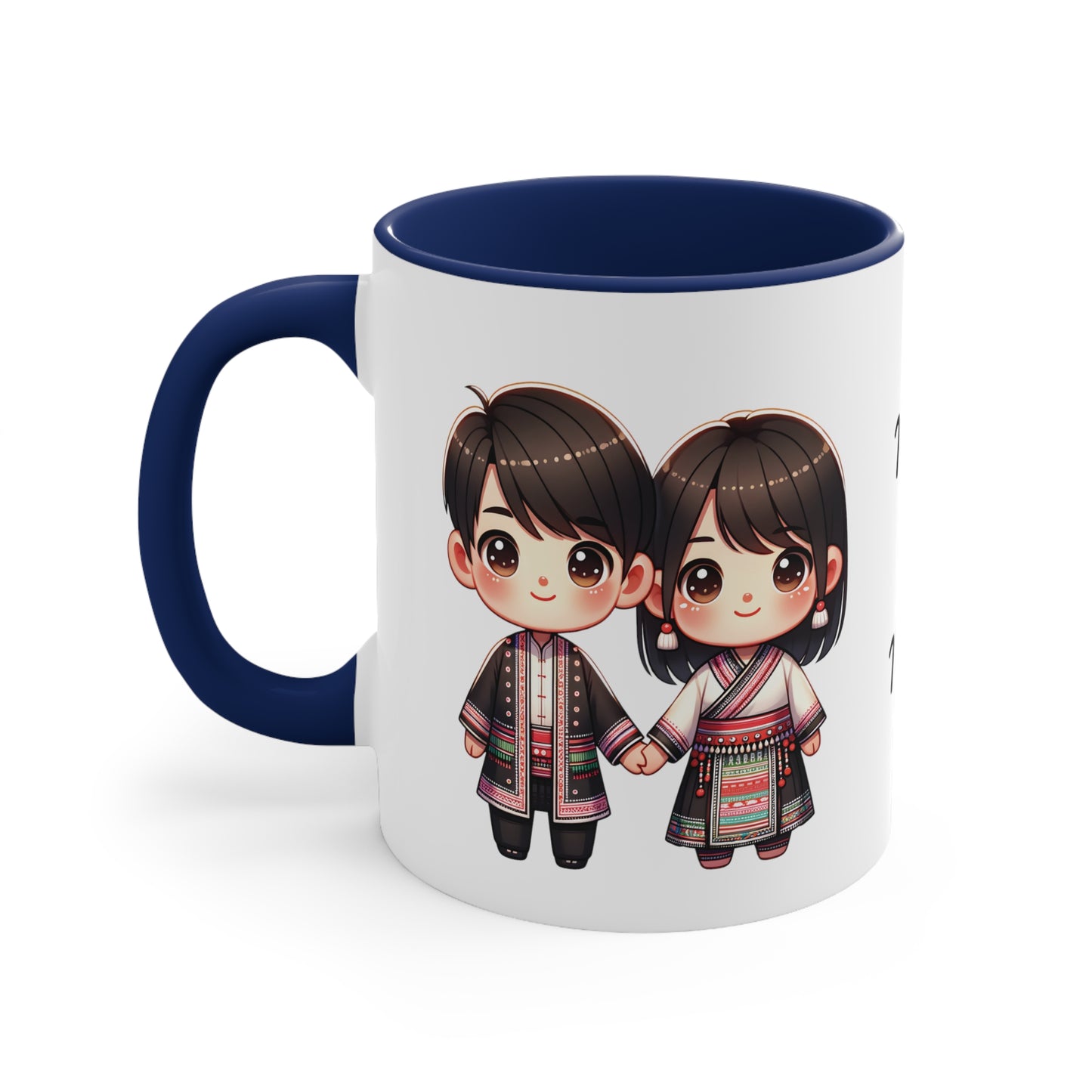 Hmong Couple Traditional Hmong Clothes Collection 7 Personalized Cute - Custom Accent Coffee Mug, 11oz