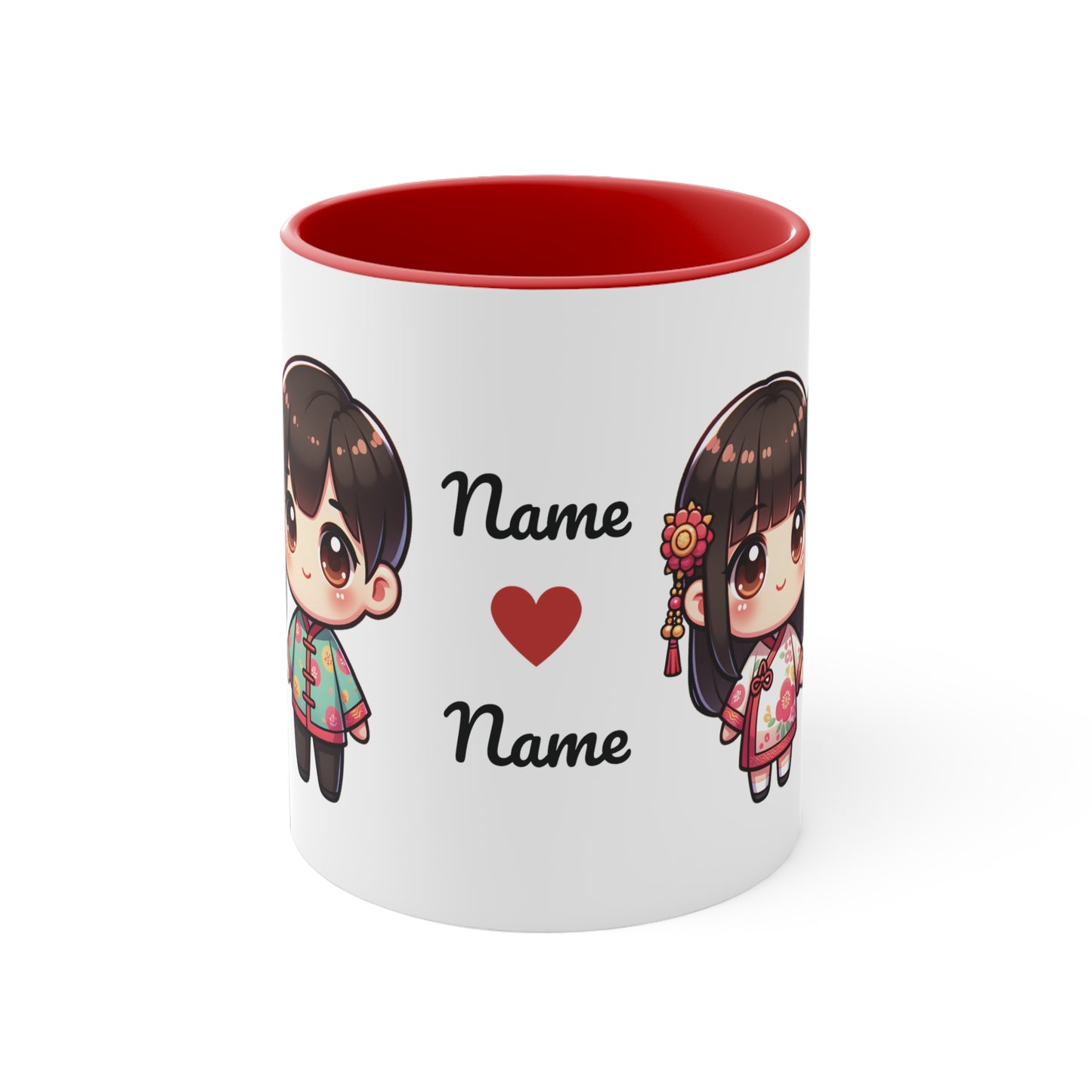 Chinese Couple in Chinese Clothes Collection 12 Personalized Cute - Custom Accent Coffee Mug, 11oz