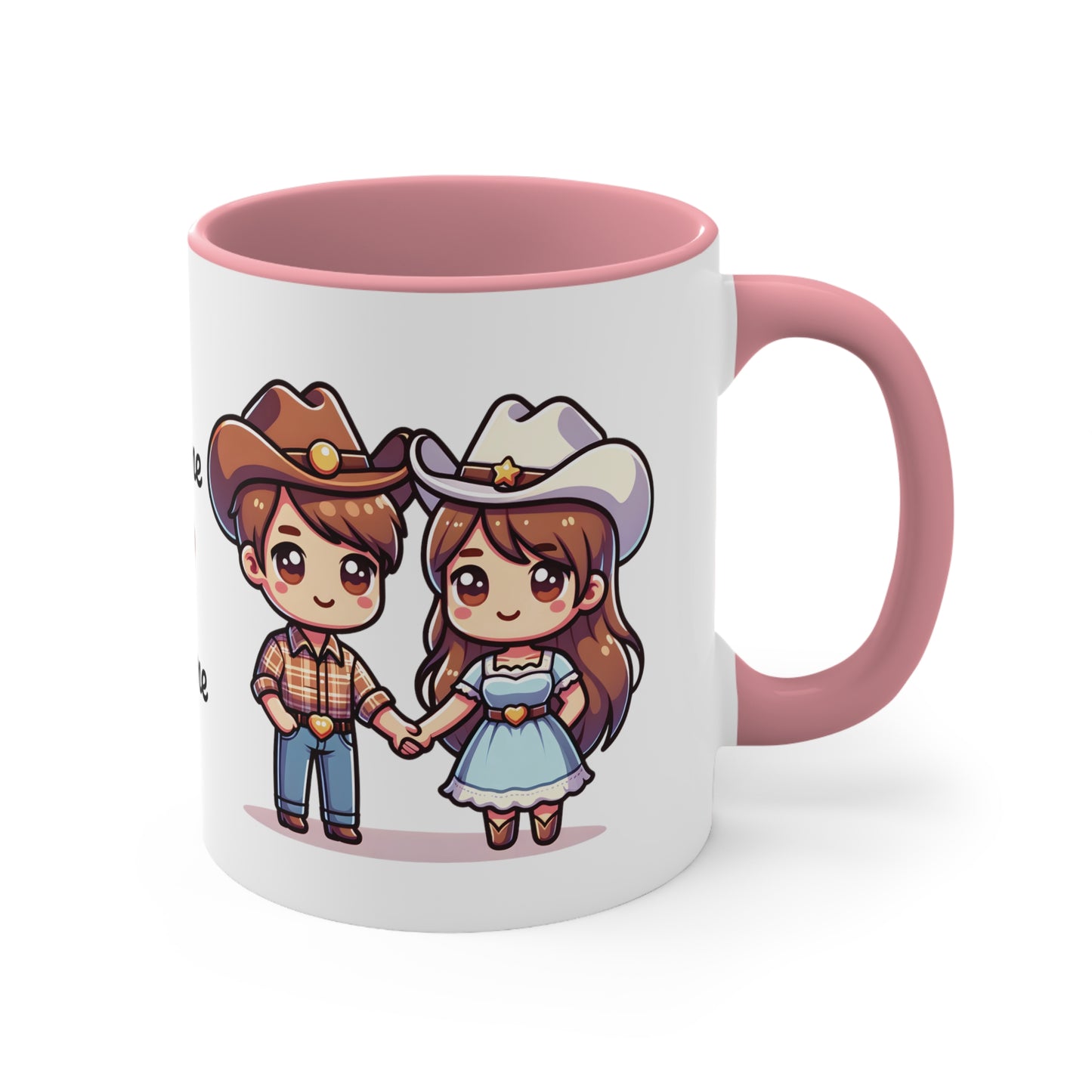 Cowboy Couple Collection 1 Personalized Cute - Custom Accent Coffee Mug, 11oz