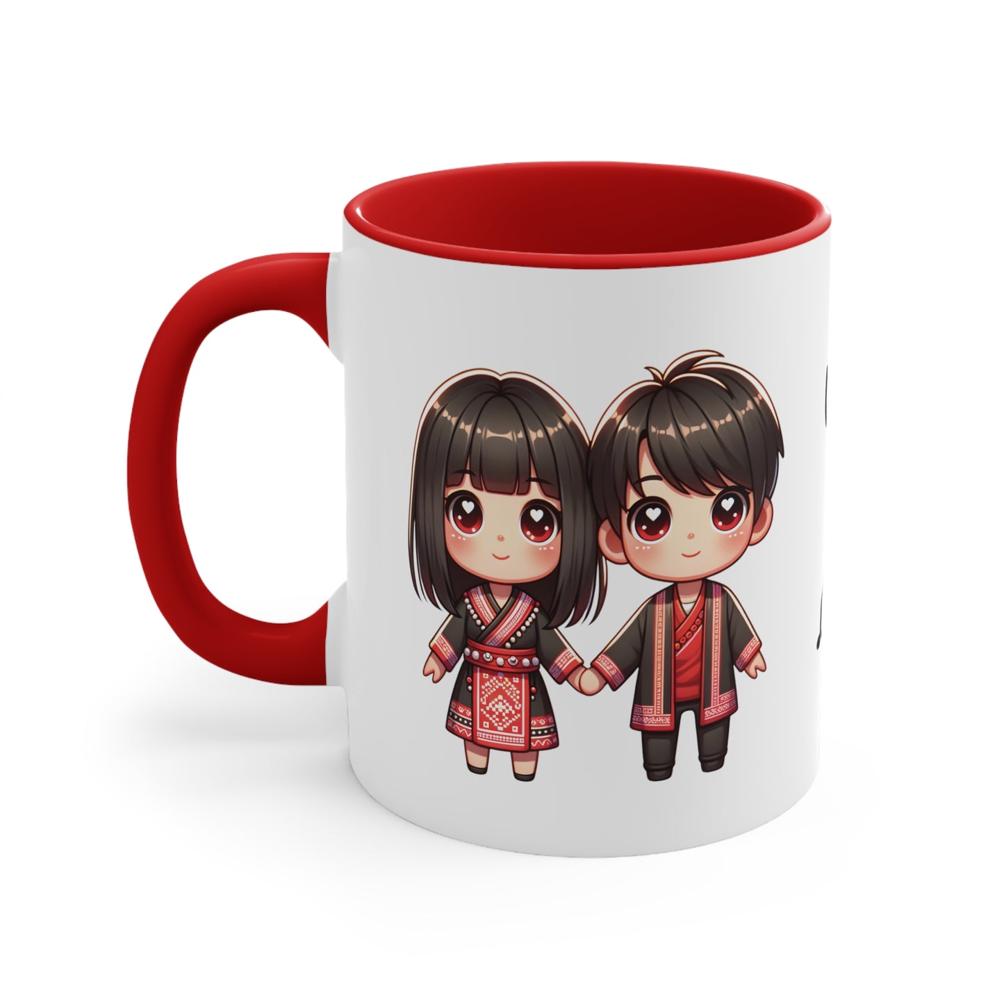 Hmong Couple Red Collection 7 Personalized Cute - Custom Accent Coffee Mug, 11oz