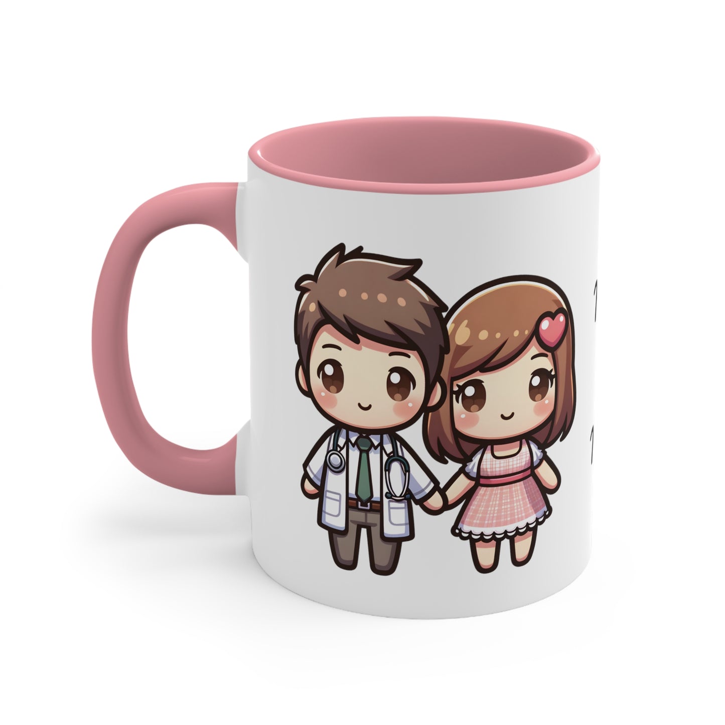 Doctor Couple Collection 1 Personalized Cute - Custom Accent Coffee Mug, 11oz