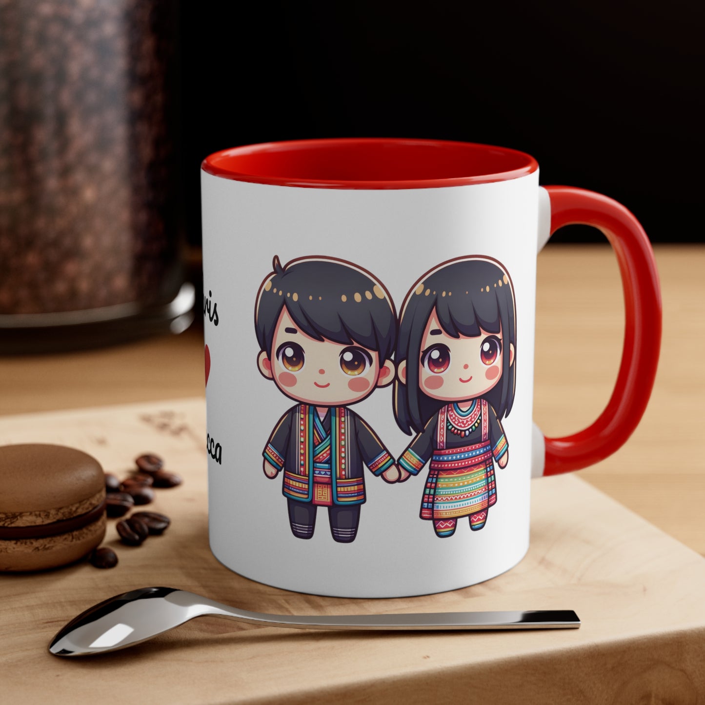 Hmong Couple Colorful Collection 2 Personalized Cute - Custom Accent Coffee Mug, 11oz