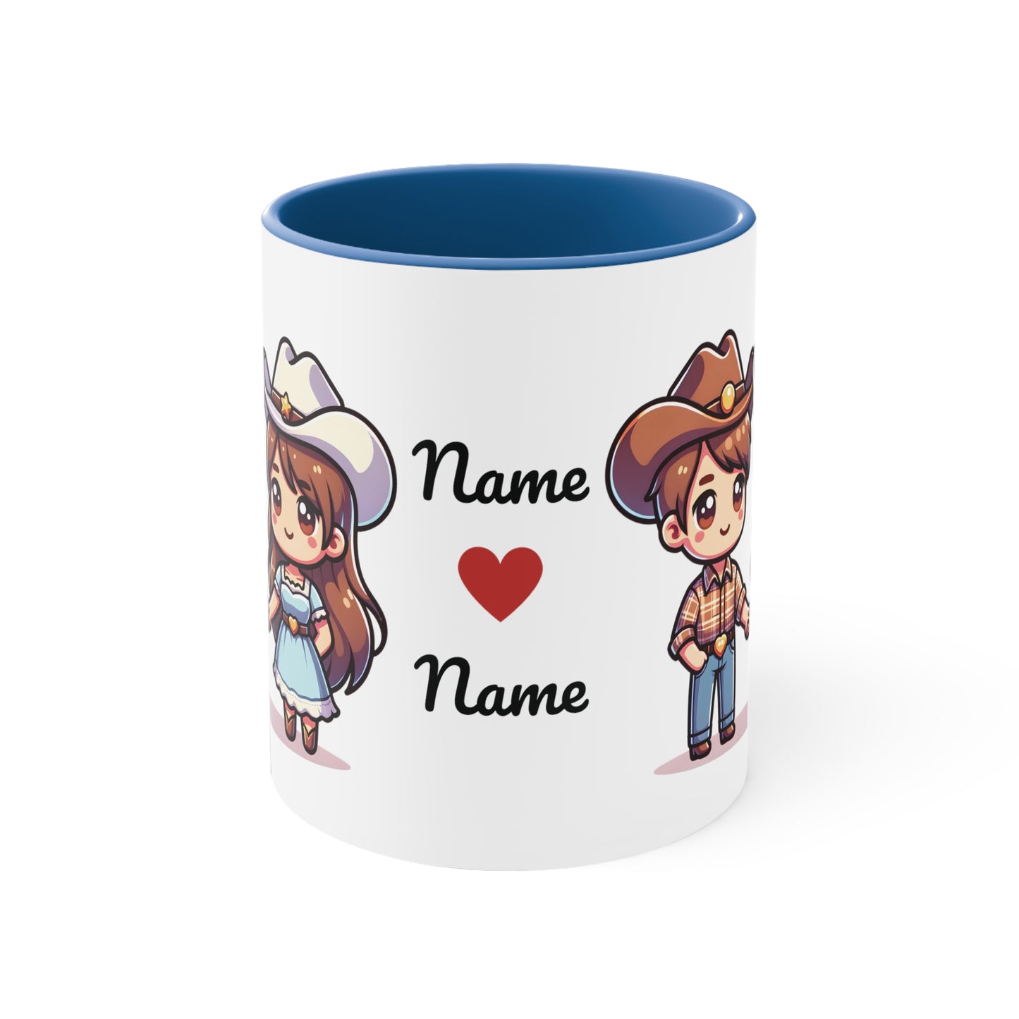 Cowboy Couple Collection 1 Personalized Cute - Custom Accent Coffee Mug, 11oz