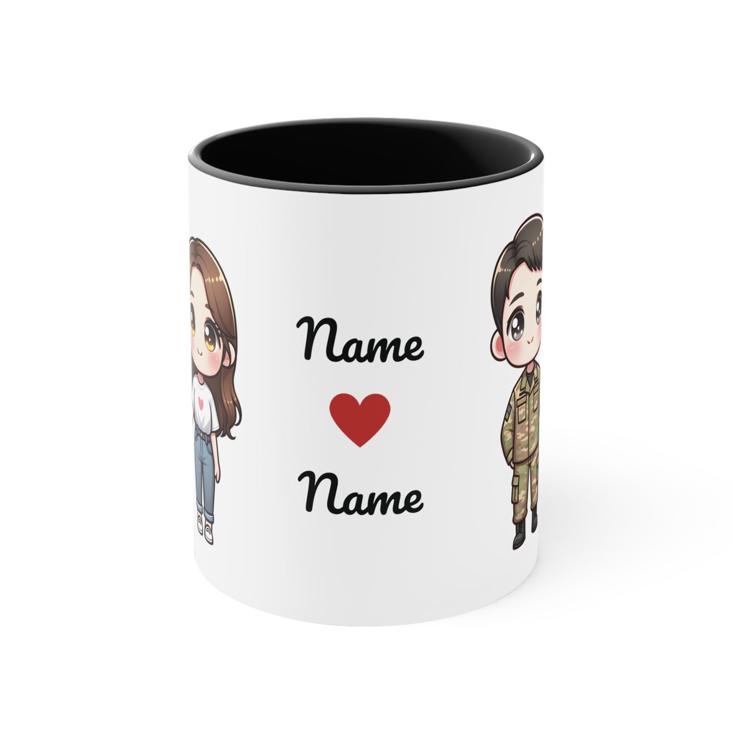 Army Couple Collection 4 Personalized Cute - Custom Accent Coffee Mug, 11oz