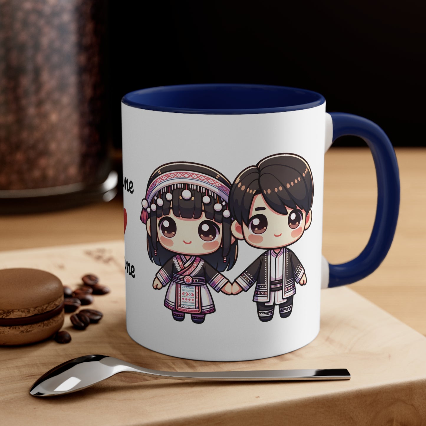 Hmong Couple Traditional Hmong Clothes Collection 2 Personalized Cute - Custom Accent Coffee Mug, 11oz