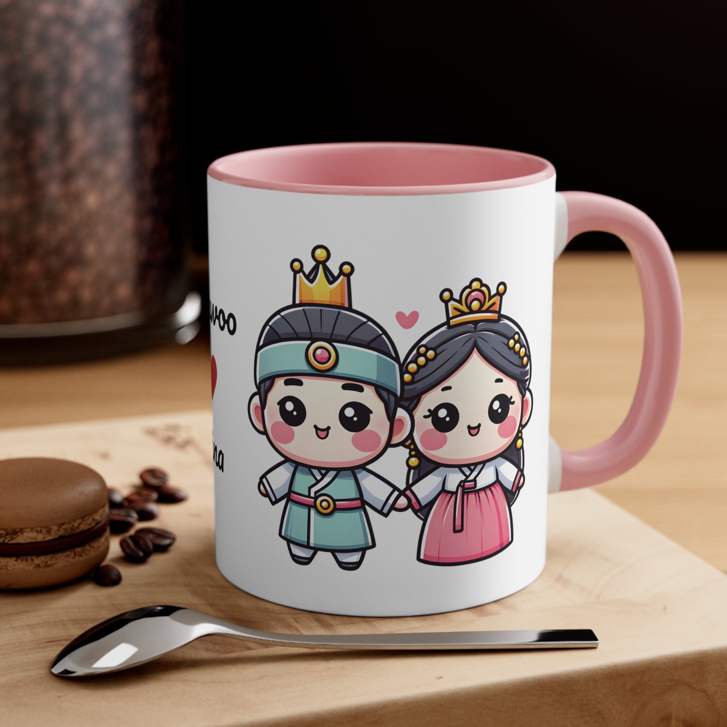 Korean Couple in Korean Clothes Collection 9 Personalized Cute - Custom Accent Coffee Mug, 11oz