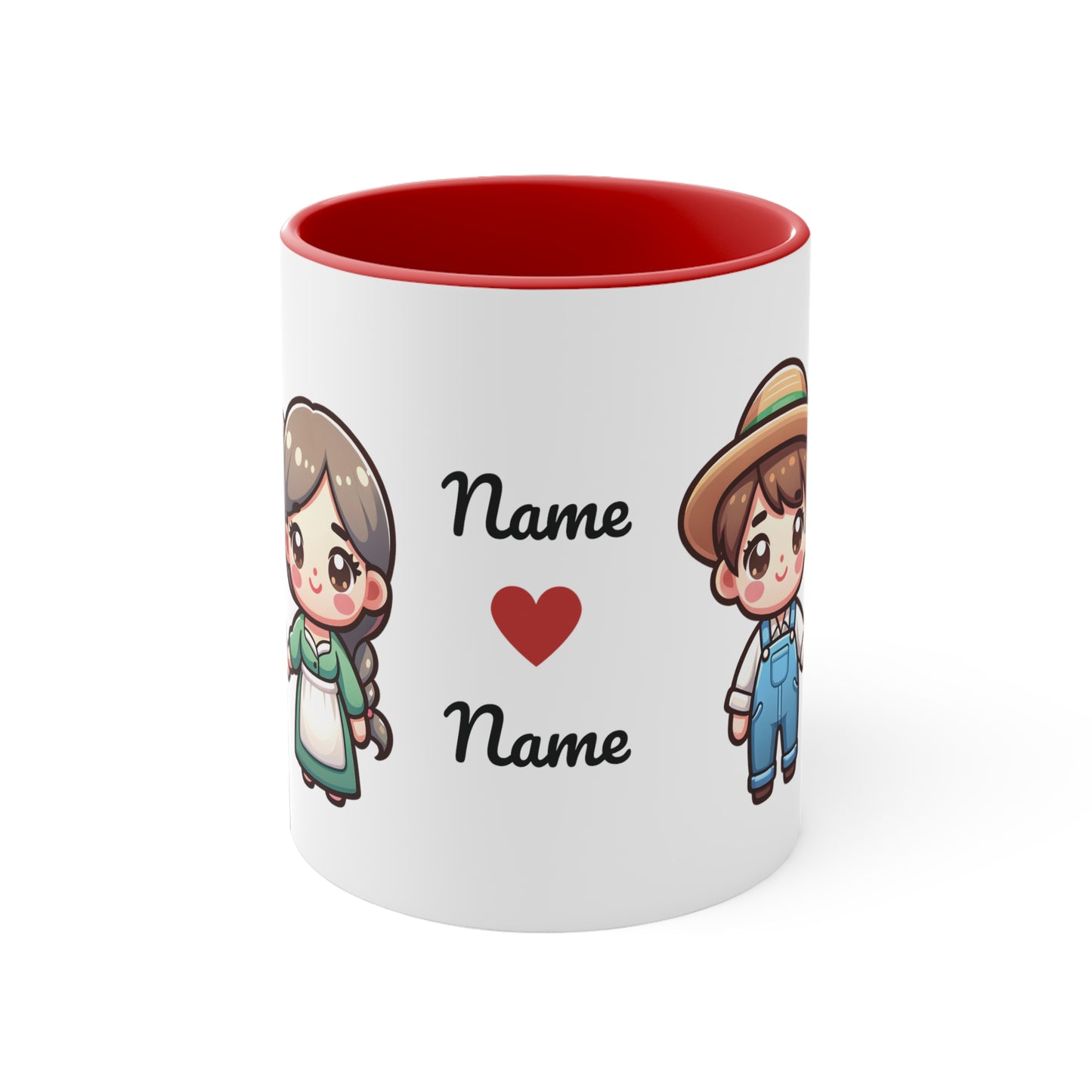 Farmer Couple Collection 6 Personalized Cute - Custom Accent Coffee Mug, 11oz