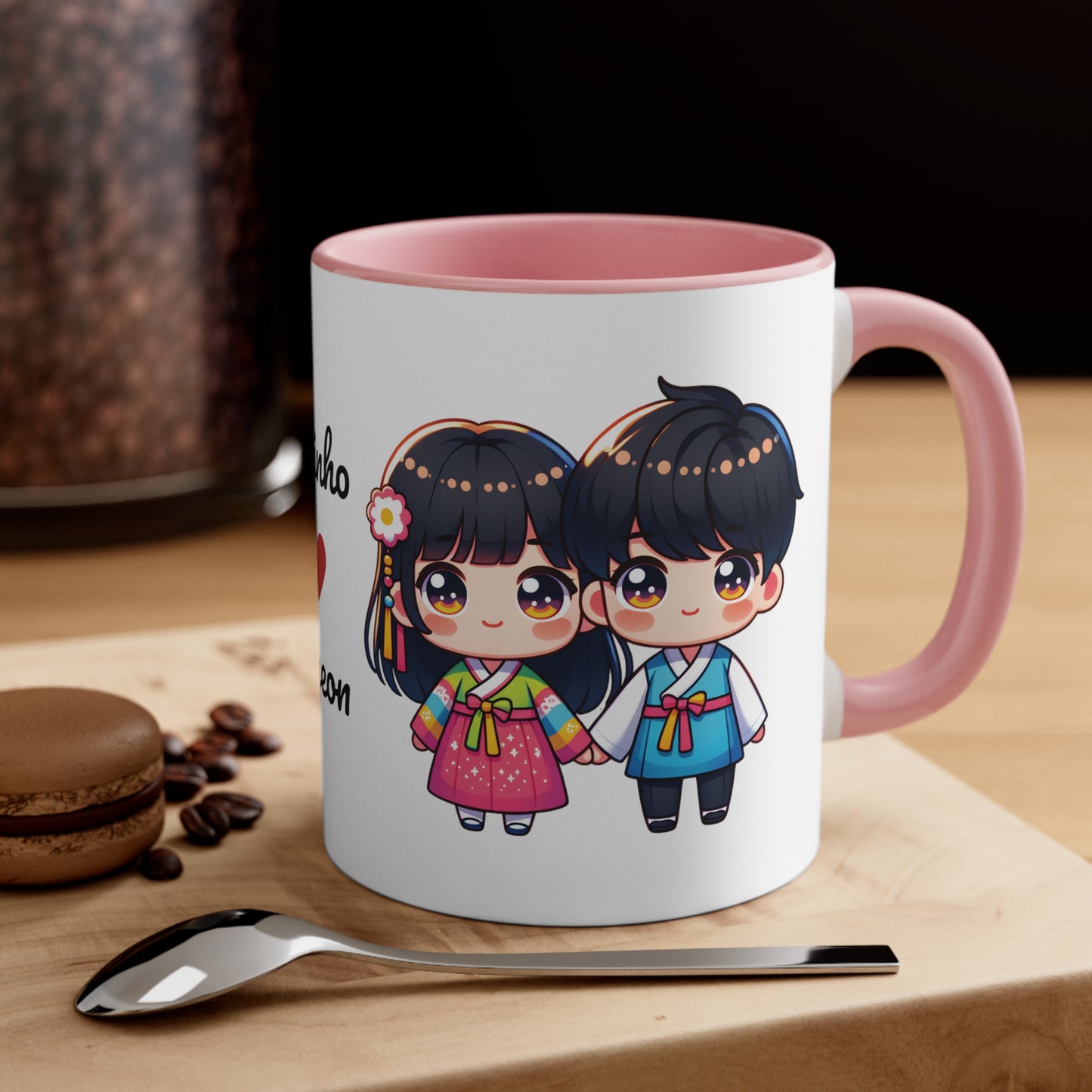 Korean Couple in Korean Clothes Collection 2 Personalized Cute - Custom Accent Coffee Mug, 11oz