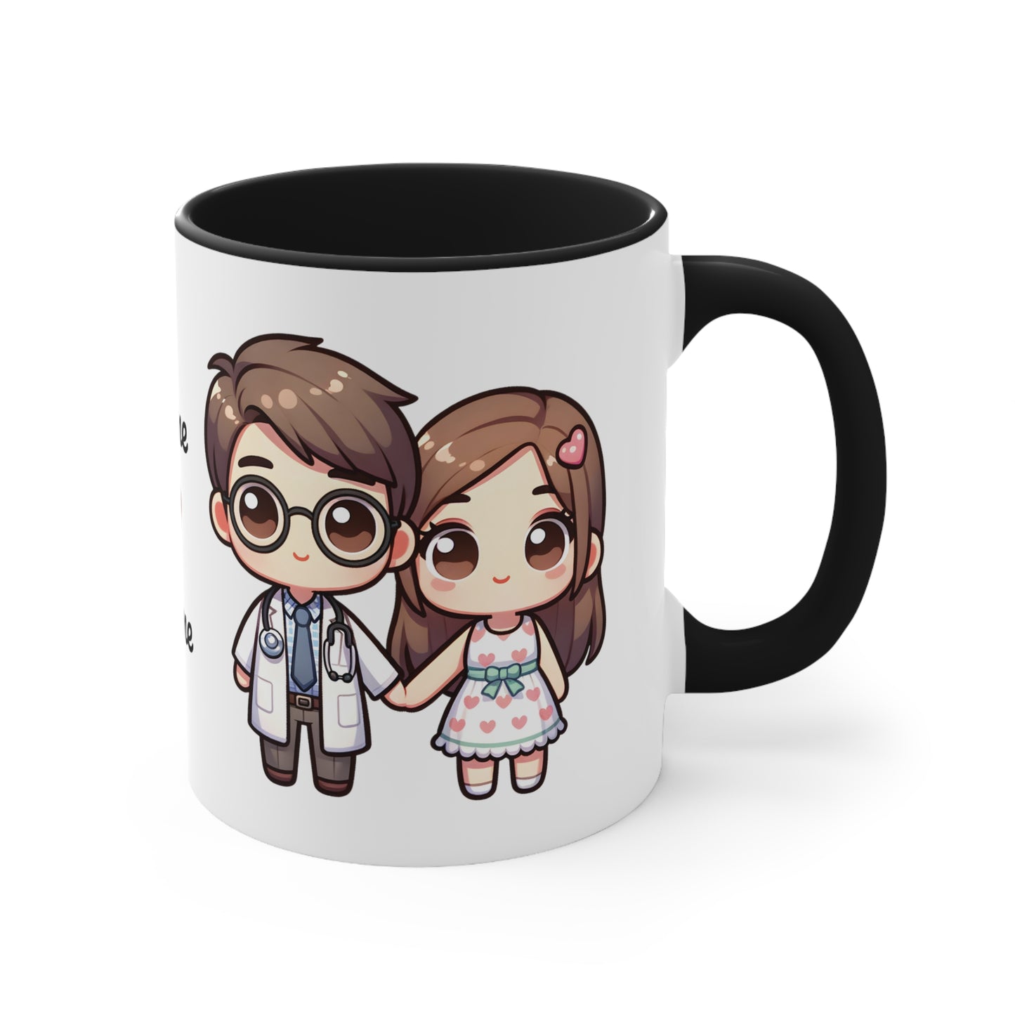 Doctor Couple Collection 2 Personalized Cute - Custom Accent Coffee Mug, 11oz